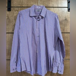 Express men’s button down pink and navy size L